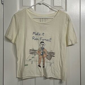 Unfortunate Portrait Women’s Size Medium “Make it Rain Forrest” Cotton T-Shirt